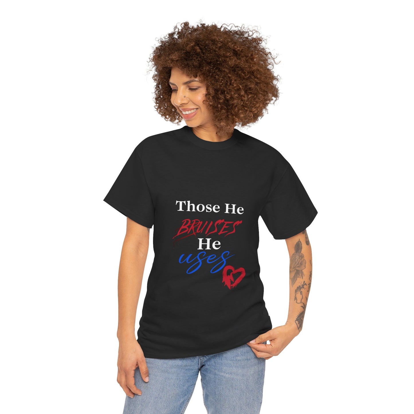Bruised & Blessed Unisex Heavy Cotton Tee - Inspirational Christian Graphic Shirt