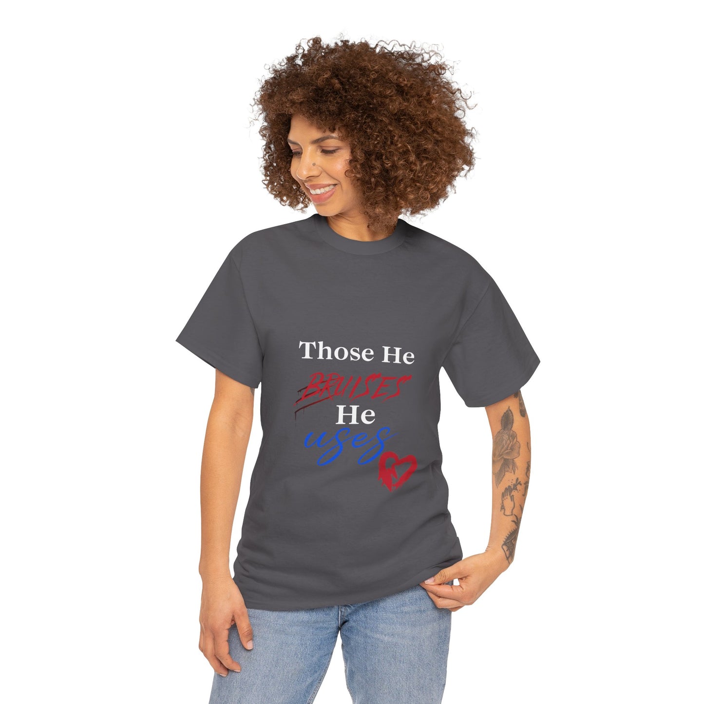 Bruised & Blessed Unisex Heavy Cotton Tee - Inspirational Christian Graphic Shirt
