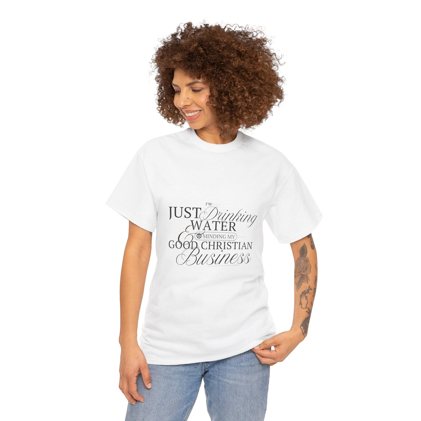 'Good Christian Business' - Funny Unisex Heavy Cotton Tee